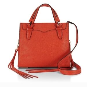 Rebecca Minkoff Leather Mini Blair Tote Crossbody Handbag in Poppy  *No Fringe